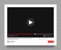 Interface of multimedia player of social media. Website page with playing video or video channel. Mockup on transparen background Royalty Free Stock Photo